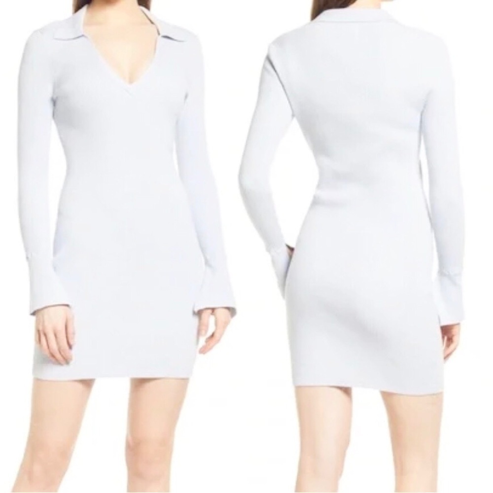 Open Edit White Long Sleeve Sweater Dress Size S